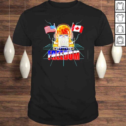 Canada Freedom Convoy 2022 Canadian Truckers Support Flag Tee Shirt