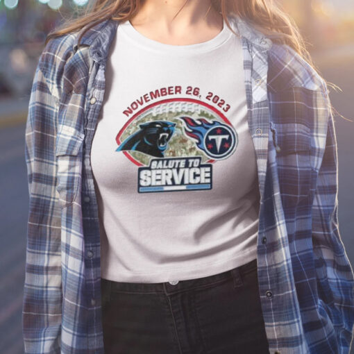 Carolina Panthers Vs Tennessee Titans Gameday Salute To Service November 26 2023 t-Shirt