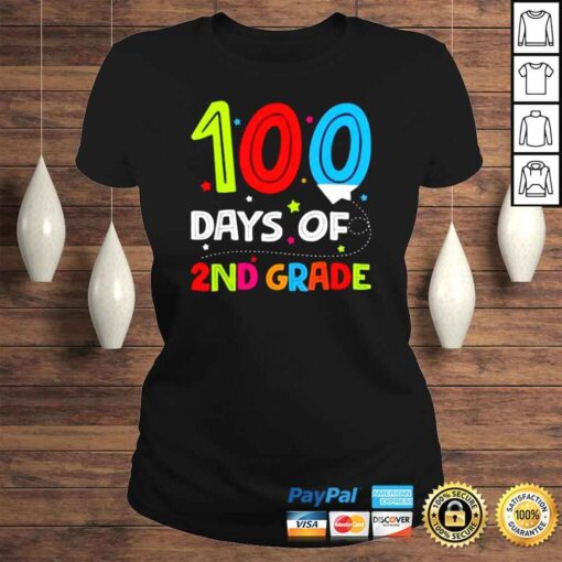 100 Days of 2nd Grade Teacher Second Grade School Shirt