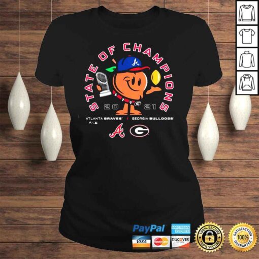 Atlanta Braves vs Georgia Bulldogs State of Champions Peach 2021 shirt - Image 3