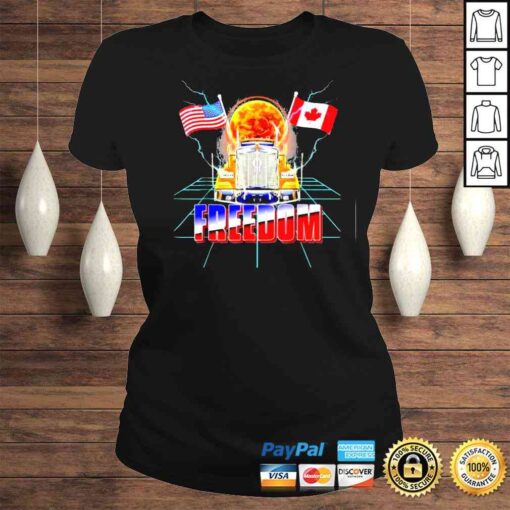 Canada Freedom Convoy 2022 Canadian Truckers Support Flag Tee Shirt - Image 3