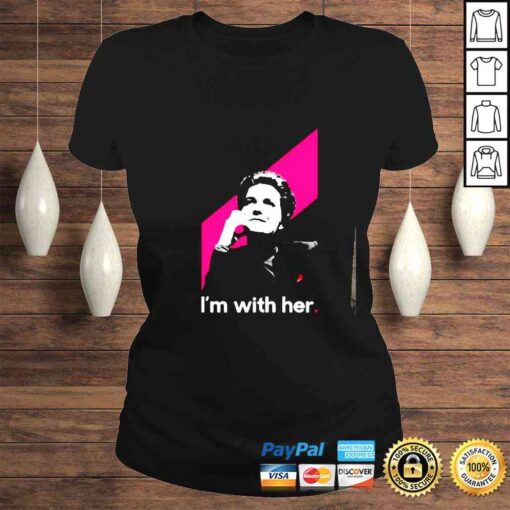 Janeway Cranberry I’m With Her shirt