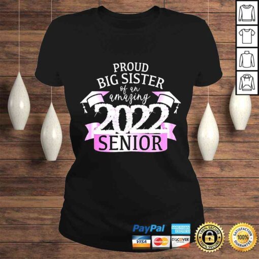 proud Big Sister Of A 2022 Senior Purple School Color Outfit Shirt - Image 3