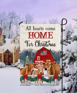 Cow Christmas Flag All Hearts Come Home For Christmas Cattle Jerseys