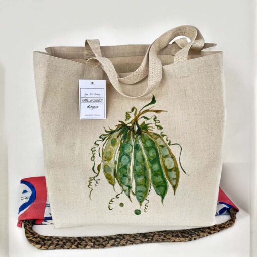 Garden Fresh Peas Large Canvas Tote Bags