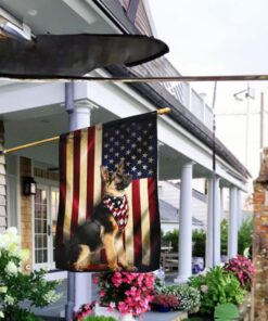 German Shepherd American Flags