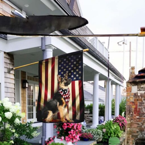 German Shepherd American Flags