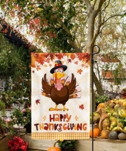 Happy Thanksgiving Turkey Fall Flag