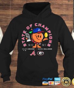 Hoodie Atlanta Braves vs Georgia Bulldogs State of Champions Peach 2021 shirt