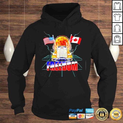 Canada Freedom Convoy 2022 Canadian Truckers Support Flag Tee Shirt - Image 4