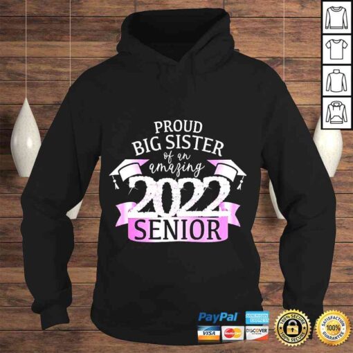 proud Big Sister Of A 2022 Senior Purple School Color Outfit Shirt - Image 4