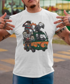 MiamI hurricanes horror movies characters bus halloween 2023 T-shirts
