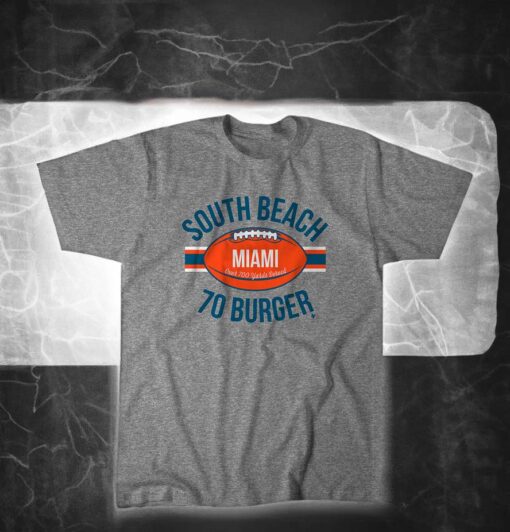 Miami Football South Beach 70 Burger T-Shirt