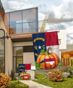 North Carolina Fall Halloween Thanksgiving Pumpkin Flags 2023