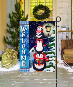 Penguins Christmas Welcome Flags 2024