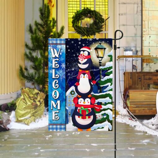 Penguins Christmas Welcome Flags 2024