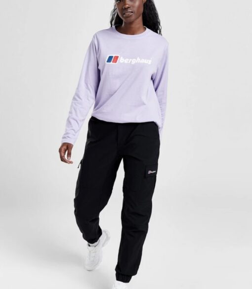 Purple Berghaus Logo Long Sleeve Boyfriend Shirt