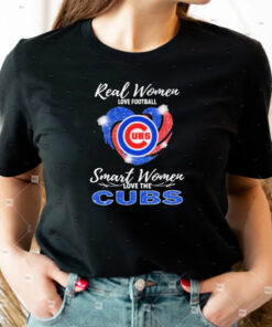 Real Women Love Football Smart Women Love The Chicago Cubs 2023 Diamond Heart Shirts