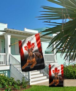 Red Doberman Pinscher Canadian Flags Dog Lovers