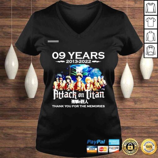 09 years 2013 2022 Attack on Titans thank you for the memories shirt