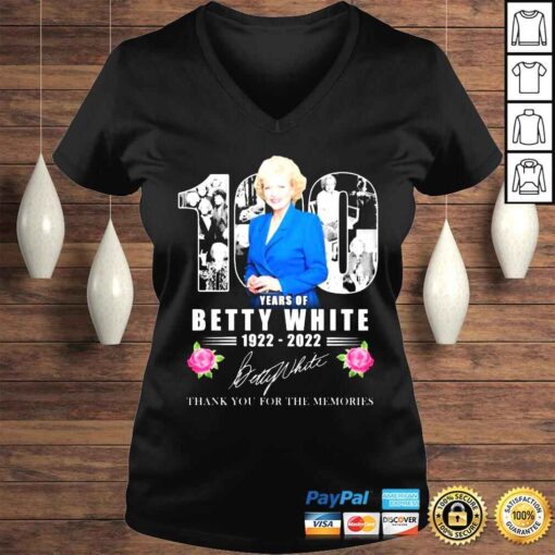 100 Years Of Betty White 1922 2022 Signatures Thank You For The Memories Shirt