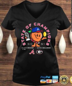 VLadies Atlanta Braves vs Georgia Bulldogs State of Champions Peach 2021 shirt