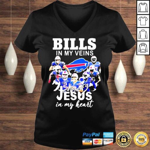 Buffalo Bills in my Veins Jesus in my heart signatures Tee shirt
