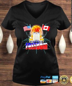 VLadies Canada Freedom Convoy 2022 Canadian Truckers Support Flag Tee Shirt