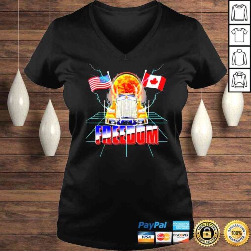 Canada Freedom Convoy 2022 Canadian Truckers Support Flag Tee Shirt - Image 2