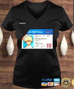 VLadies UA Student ID Card My Hero Academia Katsuki Bakugo shirt