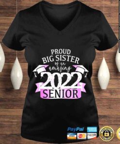 VLadies proud Big Sister Of A 2022 Senior Purple School Color Outfit Shirt