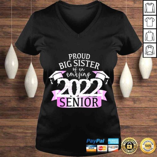 proud Big Sister Of A 2022 Senior Purple School Color Outfit Shirt - Image 2