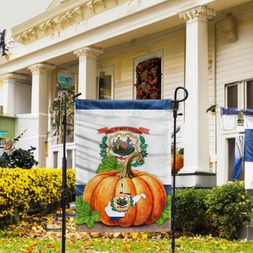 West Virginia Fall Halloween Thanksgiving Pumpkin Flag