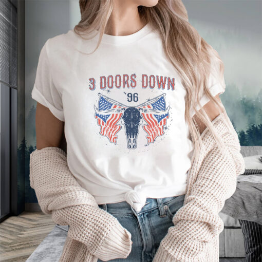 3 Doors Down Women's Cattle Skull Tank T-Shirts