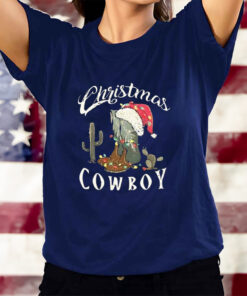 Christmas Cowboy Boot Sweat T-Shirts