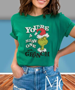 Dr. Seuss Christmas The Grinch You’re a Mean One Portrait TShirt