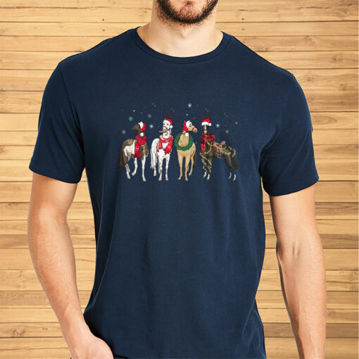 Horse Lover Christmas Horse Cowboy Shirts