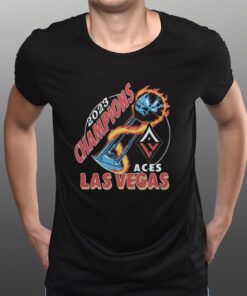 Las Vegas Aces Homage Charcoal 2023 WNBA Finals Champions Trophy T-Shirts