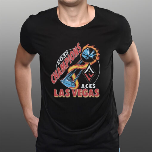 Las Vegas Aces Homage Charcoal 2023 WNBA Finals Champions Trophy T-Shirts