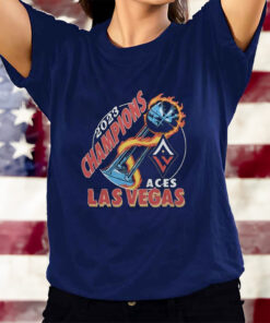 Las Vegas Aces Homage Charcoal 2023 WNBA Finals Champions Trophy T-Shirtt