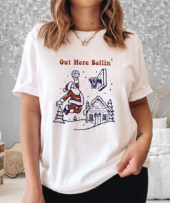 Santa Loves Basketball Out Here Ballin Christmas Shirt