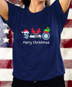 Seattle Sports Teams Santa Reindeer Elf Christmas T-Shirts