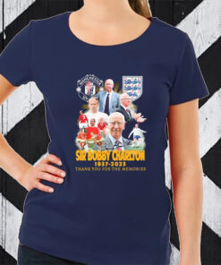 Sir Bobby Charlton Manchester United 1937-2023 Thank You For The Memories Signature T-Shirt