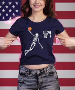 Skeleton Playing Basketball Halloween Costume T-Shirts