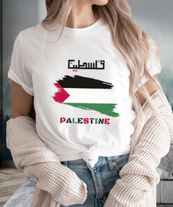 Support Palestine Arabic Script T-Shirtt