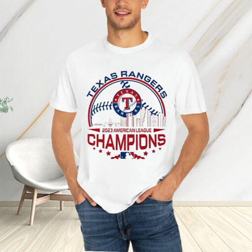 Texas Rangers 2023 American League Champions Skyline T-Shirts