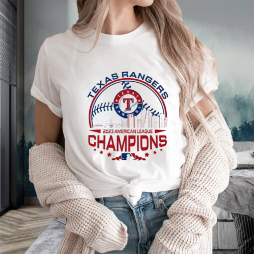 Texas Rangers 2023 American League Champions Skyline T-Shirtt