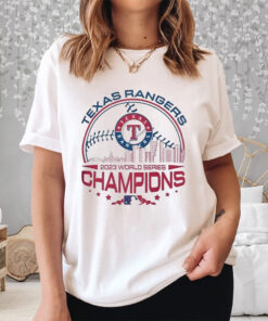 Texas Rangers 2023 World Series Champions Logo Skyline Shirt