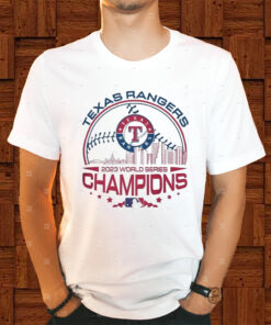 Texas Rangers 2023 World Series Champions Logo Skyline Shirts