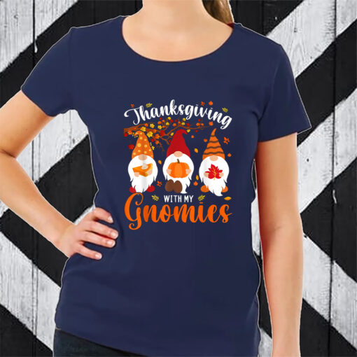 Thanksgiving With My Gnomies Funny Autumn Gnomes T-Shirt